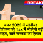 Income Tax Budget2025: बजट 2025 में सीनियर सिटीजन को टैक्स में मिलेगी बड़ी राहत, जानें सरकार का ऐलान